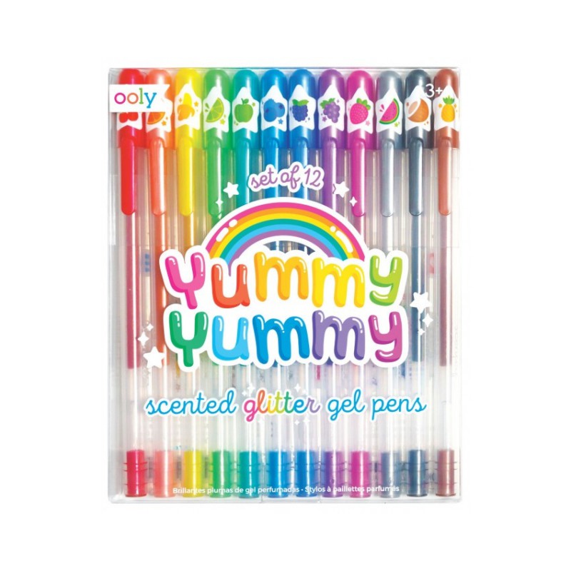 OOLY PACHNĄCE OWOCAMI  DŁUGOPISY ŻELOWE Z BROKATEM YUMMY YUMMY
