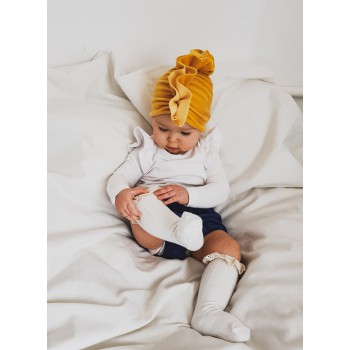 HONSIUMISIU TURBAN WELUROWY MUSZTARDA