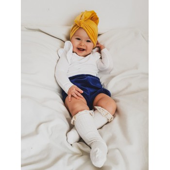 HONSIUMISIU TURBAN WELUROWY MUSZTARDA