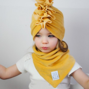HONSIUMISIU TURBAN WELUROWY MUSZTARDA