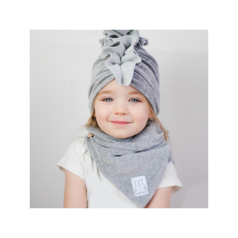 HONSIUMISIU TURBAN WELUROWY SZARY