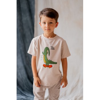 NUNU T-SHIRT SLIM KROKODYL